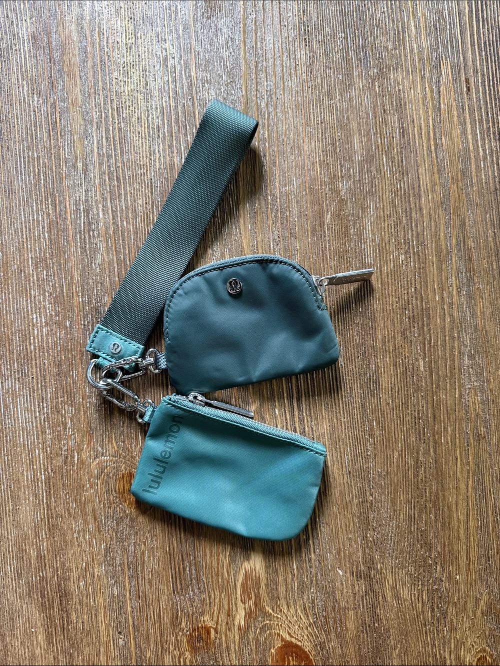 lululemon athletica Teal Dual Pouch Key & Card Holder Strap